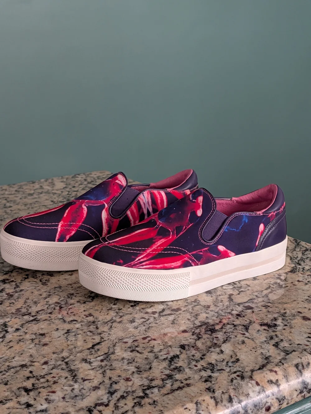 Ash Jungle Platform Slip On Sneakers Floral Print Sz 39 -NEW